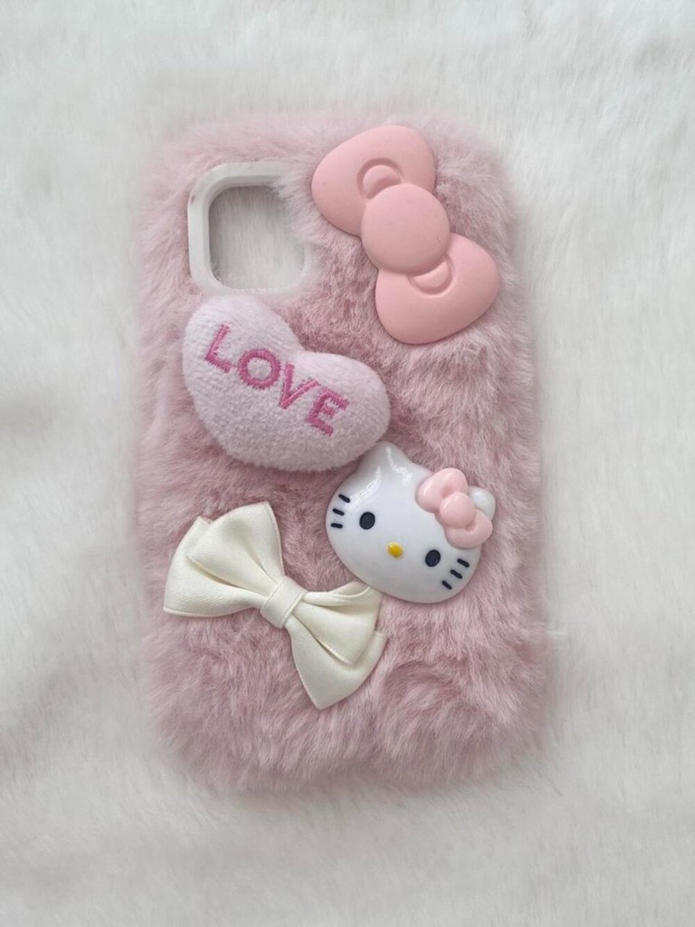 Hello Kitty pink fluffy iphone 11 case ♡